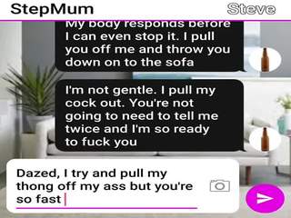 Fascinating MILF and Son Fuck on Their Sofa Sexting Roleplay