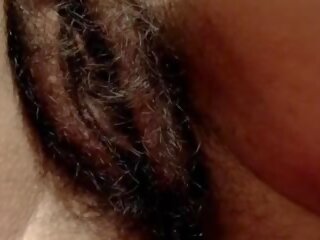 Big full-blown Hairy Cunt and Gentle Clit Amateur Close-up